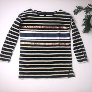 J Crew Saint Striped Shirt Navy Blue White  XXS